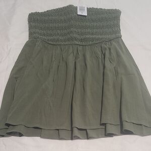 NWT Torrid Olive Green Rayon Smocked Tube Top